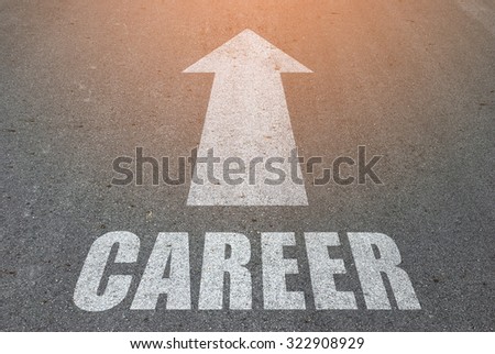 New Career concept on the road surface background