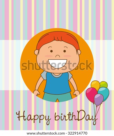 Happy birthday colorful card design, vector illustration.