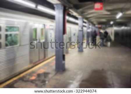 Underground transportation generic background. Intentionally blurred post production.