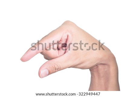 Finger Spelling the Alphabet in American Sign Language. The Letter Q