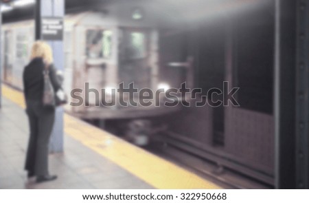 Underground transportation generic background. Intentionally blurred post production.