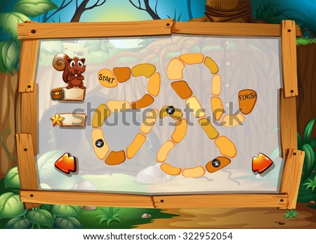 Puzzle game with jungle theme illustration