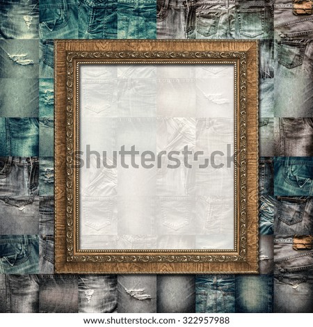 Collage set of jeans vintage style background