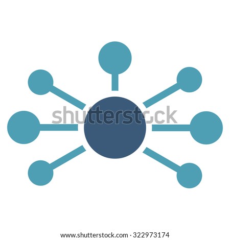 Relations vector icon. Style is bicolor flat symbol, cyan and blue colors, rounded angles, white background.
