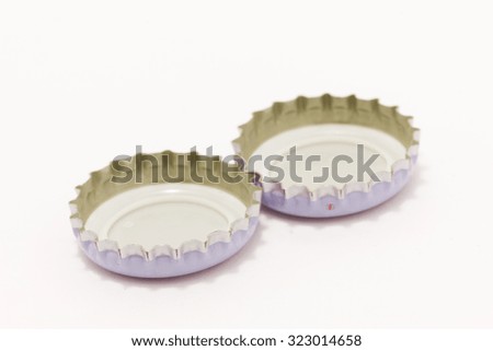 bottle caps on a white background