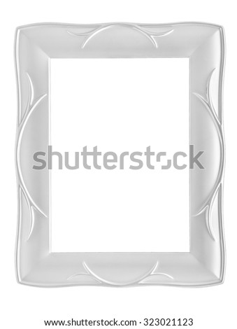 Silver photo frame isolated on a white background