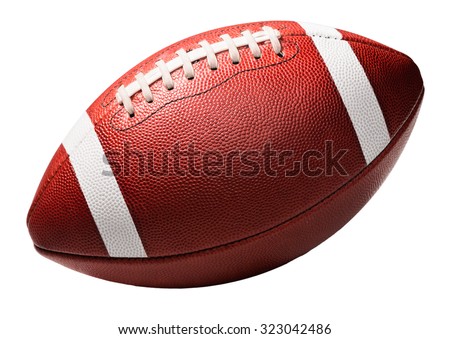 American college high school junior football isolated on white background