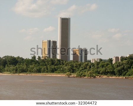 Tulsa skyscraper on Arkansas River