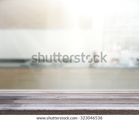 Table Top And Blur Interior of the Background