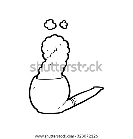 simple black and white line drawing cartoon  pipe