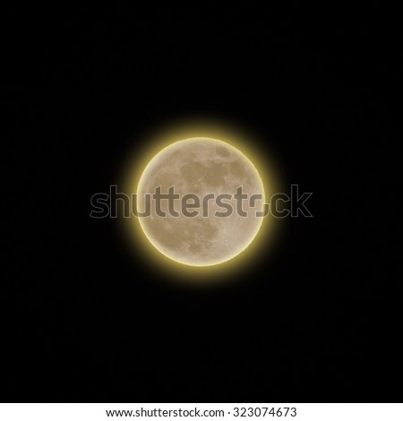 Full moon with yellow glow