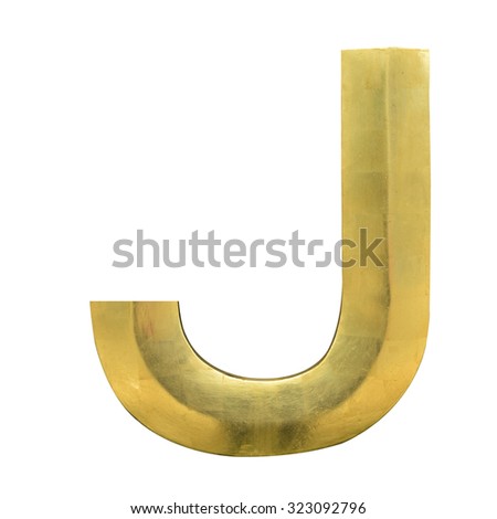 Letter J from Gold solid alphabet. There is a clipping path