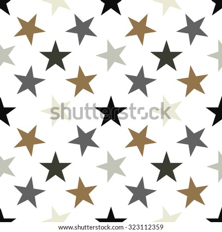 Seamless pattern with stars on white background.  