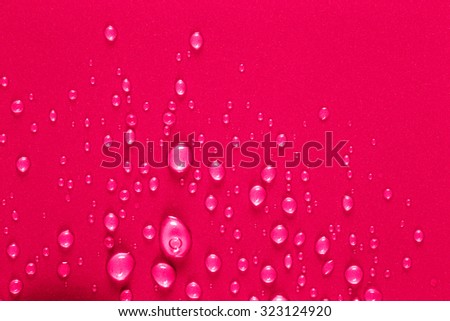 Drops of water on a color background. Pink. Shallow depth of field. Selective focus.