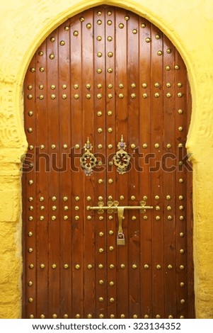 Traditional Moroccan decorative door, Rabat, Morocco, North Africa, Africa