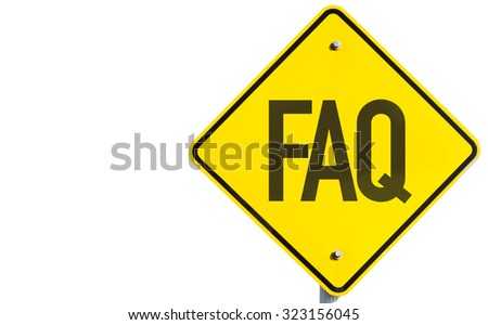 FAQ sign isolated on white background