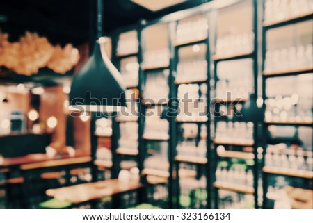 Blurred restaurant background 
-vintage filter