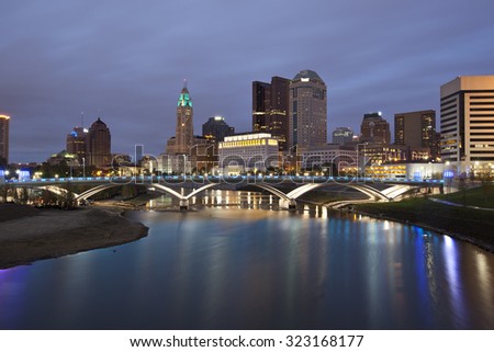 Columbus, Ohio along the Scioto river is the capital of the state.