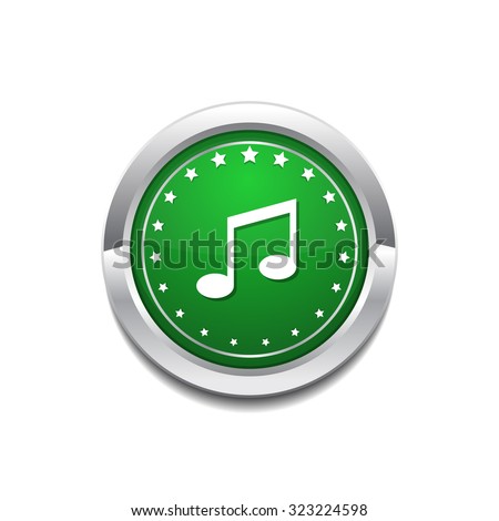 Music Note Circular Vector GreenWeb Icon Button