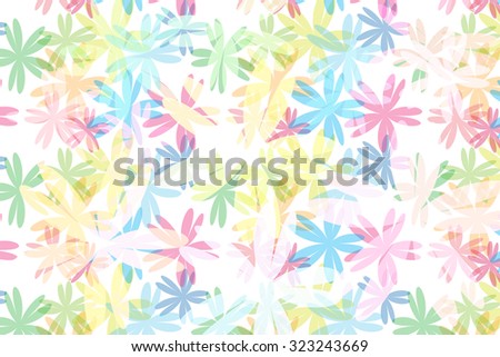Colorful blossom floral pattern, abstract illustration background