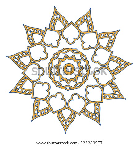 Mandala. Hand drawn ethnic decorative elements. Arabic, Islam,  Indian motifs background. Vector mono line graphic design templates
