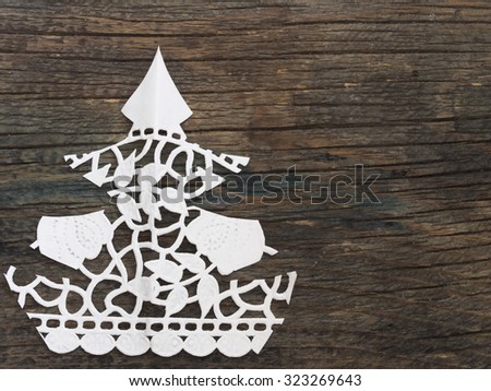 Christmas tree made of paper lace