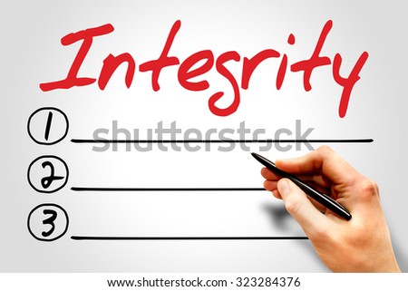 Integrity blank list, business concept