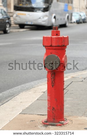 The fire hydrant on streets of Rome, Italy