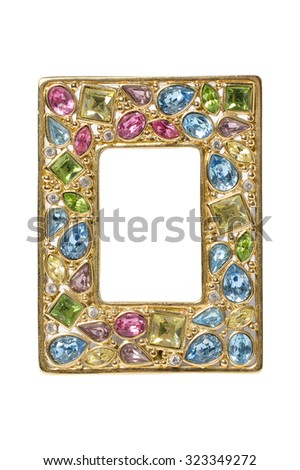 gold frame inlaid with precious stones
