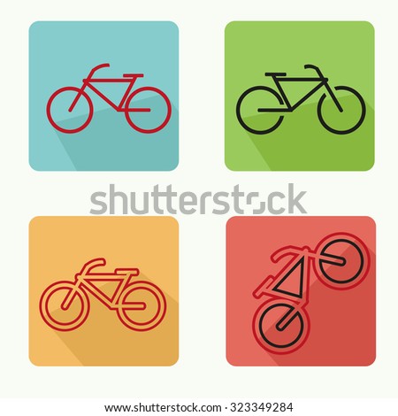 Vector of colored bike symbol or icon