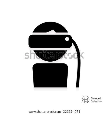 Icon of man wearing virtual reality goggles