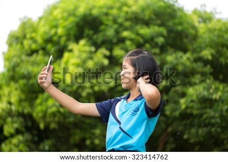 Selfie, lovely girl taken pictures of her self, instagram