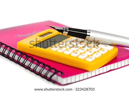 Back to school - blackboard with pencil-box and school equipment on table