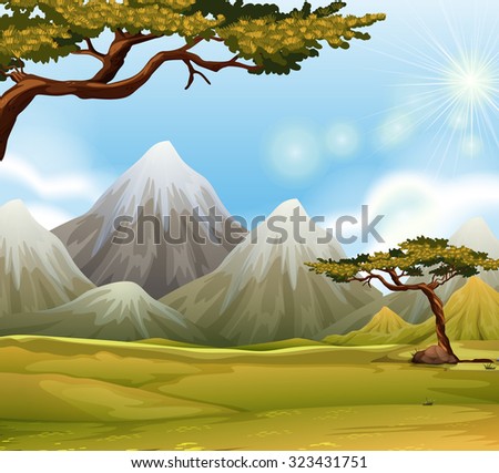 Mountain with snow on top illustration