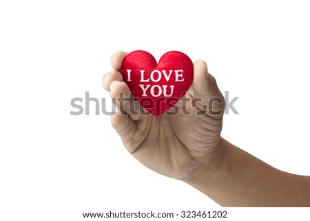 love mold "i love you" in hand  concept : valentine day  