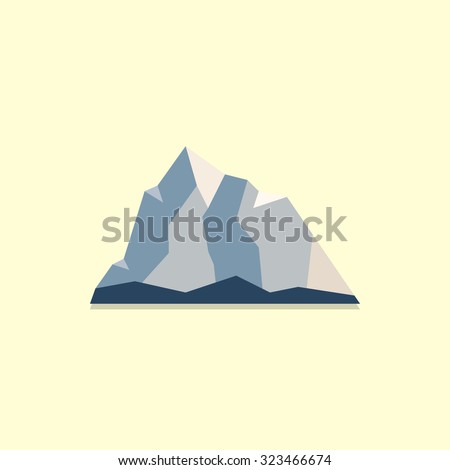 Mountain Icon. flat design. Vector illustration