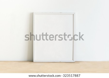 White poster on wall