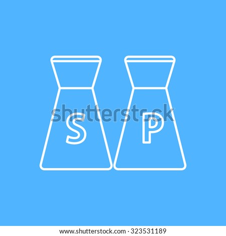 Vector outline salt and pepper icon on color background 
