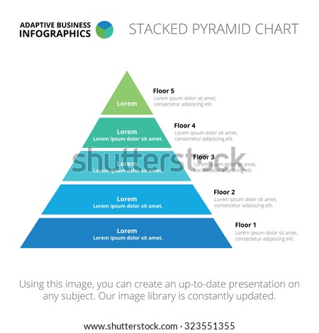 Stacked pyramid chart. Abstract element of chart, graph, diagram with 5 steps, options, parts, processes. Vector business template for presentation and training. Creative concept for infographic. Royalty-Free Stock Photo #323551355