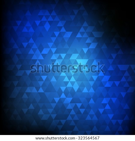 Vector : Abstract triangle on blue background