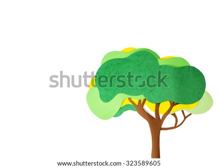 Stack of color paper,Create for the tree on white background.