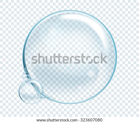 Vector Soap Water Bubbles. Transparent Isolated Realistic Design Elements. Can be used with any Background.