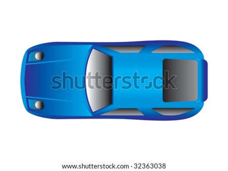 Blue sport car top vector illustration