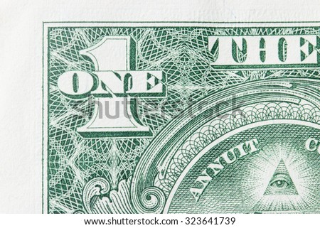 Close up of one dollar