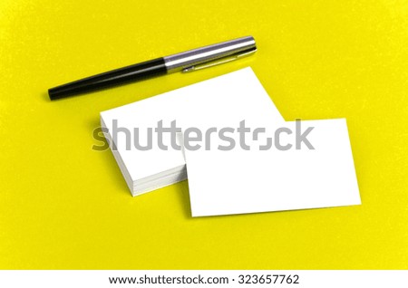 Template for branding identity. For graphic designers presentations and portfolios. Yellow background. Blank corporate identity presentation template. Photo.