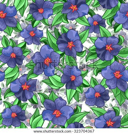 Illustration of seamless  floral pattern with leaves and flowers isolated
