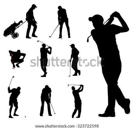 golfers silhouettes collection 2
