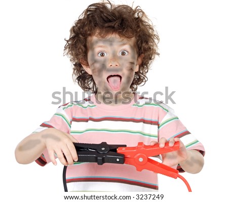 to avoid the domestic accidents a over white background Royalty-Free Stock Photo #3237249