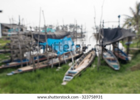 Blur picture of fisherman village at in thailand