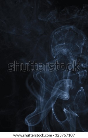 White smoke collection on black background with copy space 